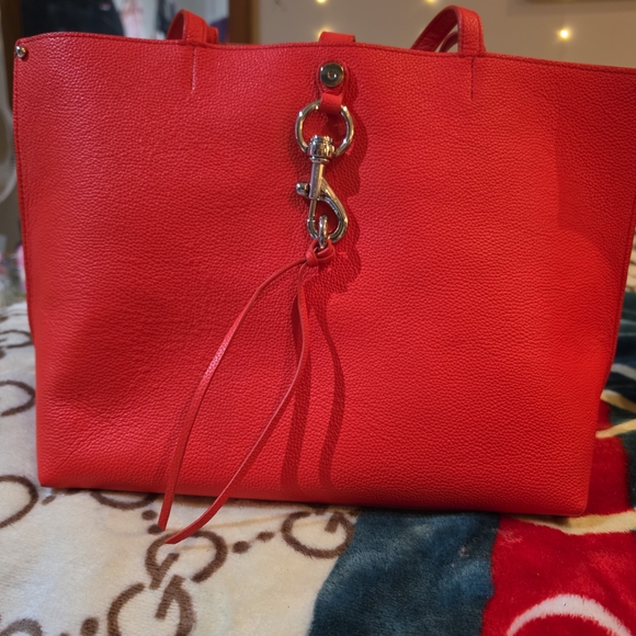 Rebecca Minkoff Handbags - Rebecca Minkoff Red Leather Tote with Silver Hardware